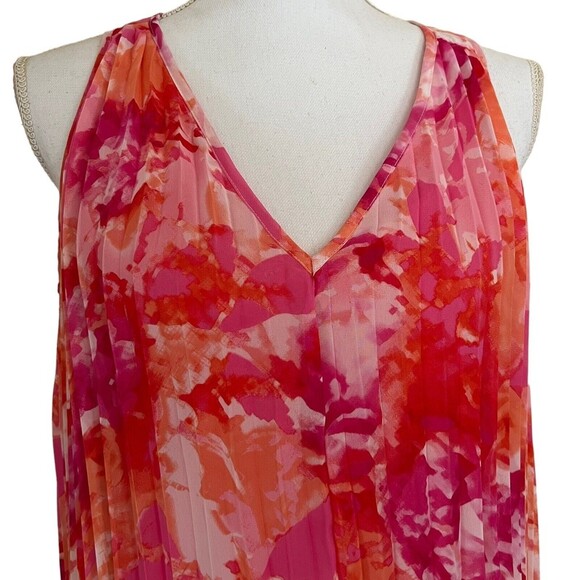 Vince Camuto Dress Women’s Size 8 Pink Floral Chiffon Semi Formal Sleeveless - Picture 2 of 8